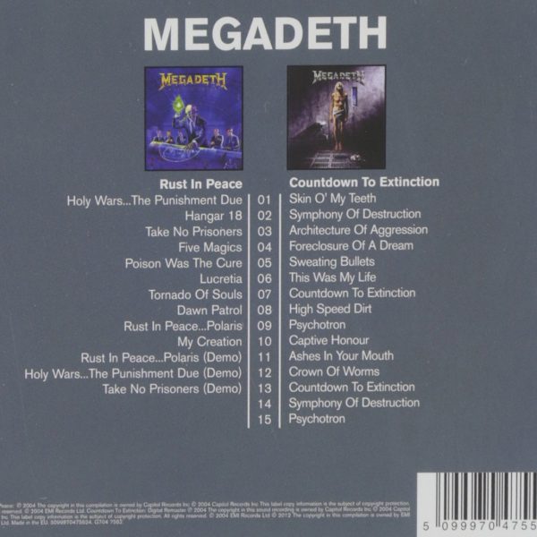 MEGADETH – RUST IN PEACE/COUNTDOWN TO EXTINCTION