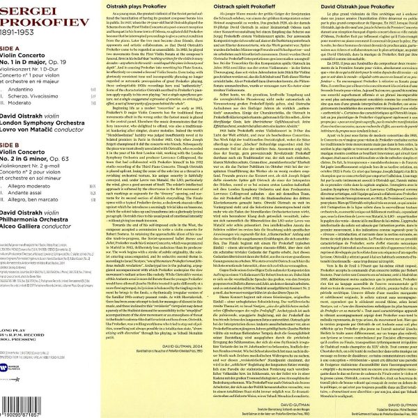 PROKOFIEV/OISTRAKH – VIOLIN CONCERTOS 1 & 2…LP