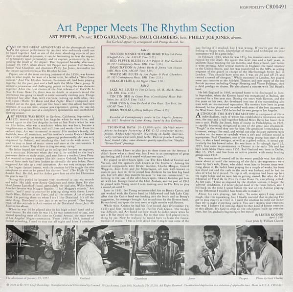 PEPPER ART – MEETS THE RHYTHM SECTION LP