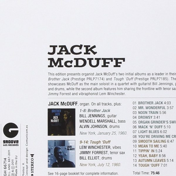 MCDUFF JACK – BROTHER JACK / TOUGH ‘DUFF CD