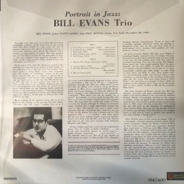 EVANS BILL – PORTRAIT IN JAZZ green vinyl LP