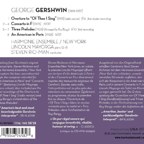 GERSHWIN GEORGE  – AN AMERICAN IN PARIS…CD