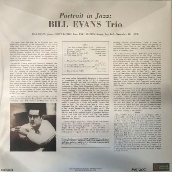 EVANS BILL – PORTRAIT IN JAZZ marble vinyl LP