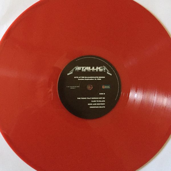 METALLICA – LIVE AT THE HAMMERSMITH ODEON-RADIO BROADCAST red vinyl LP
