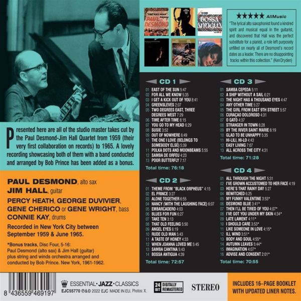 DESMONT PAUL/JIM HALL – QUARTET-COMPLETE RECORDINGS CD4