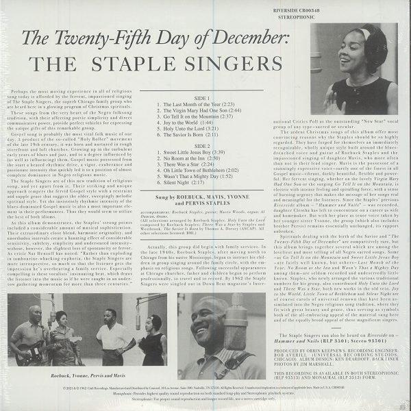 STAPLE SINGERS – 25TH DAY OF DECEMBER RSD 2021 LP