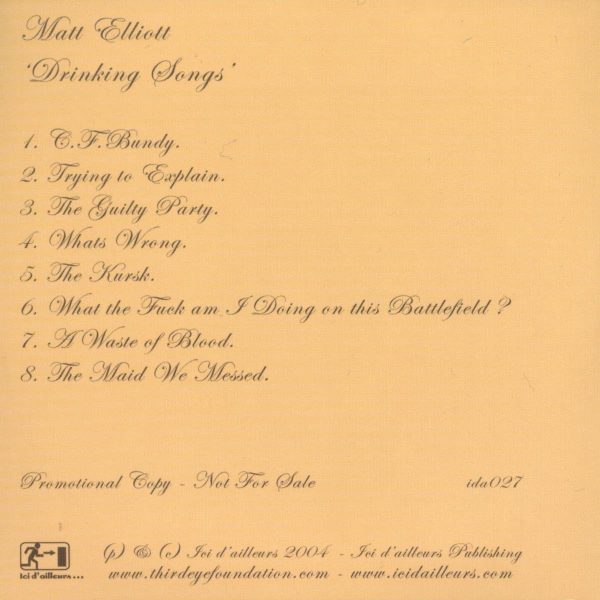 ELLIOTT MATT – DRINKING SONGS CD