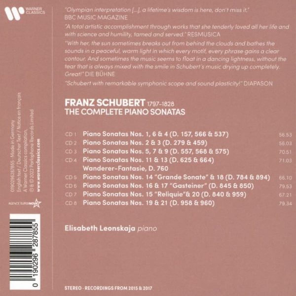 LEONSKAJA ELISABETH – SCHUBERT COMPLETE PIANO SONATS CD8