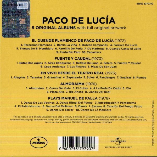 PACO DE LUCIA – 5 ORIGINAL ALBUMS