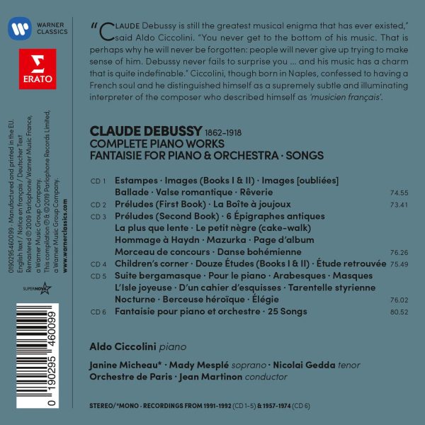 CICCOLINI ALDO – DEBUSSY COMPLETE PIANO WORKS CD6