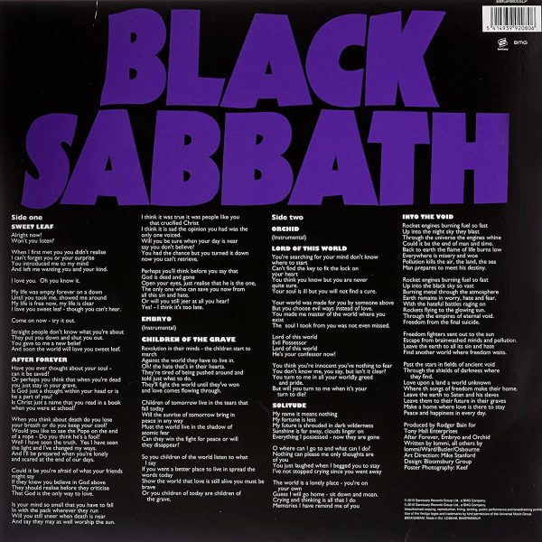 BLACK SABBATH – MASTER OF REALITY LP