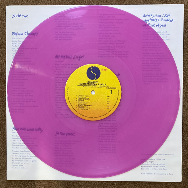 Ramones – Subterranean Jungle, LP , Violet Vinyl, Limited Edition, Reissue