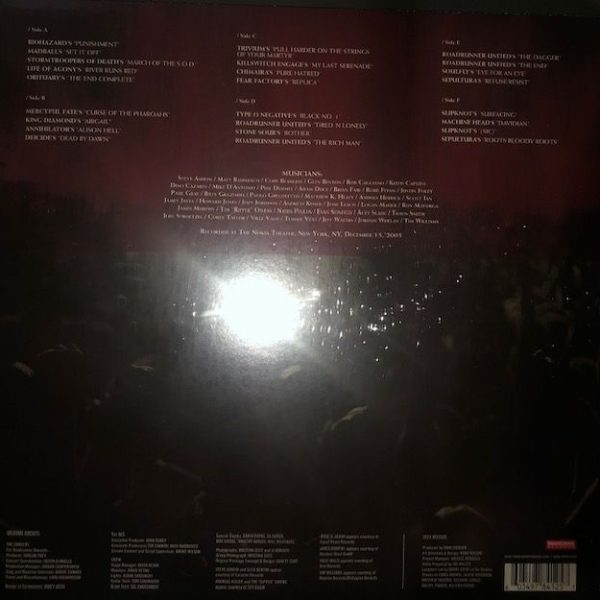 Roadrunner United (Various Artists) – The Concert LP3, Limited 3 x 140g 12″ Black (disc1), Red (disc2) & White (disc3) vinyl