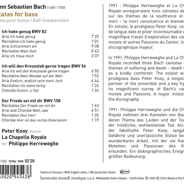 BACH J.S. – CANTATAS FOR BASS CD