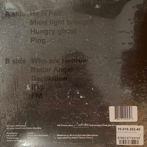 FM EINHEIT DAVID LINK FEAT. POETRY MACHINE – RADAR ANGEL ltd gray vinyl LP