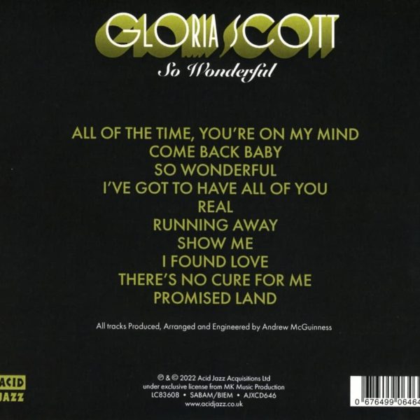 SCOTT GLORIA – SO WONDERFUL CD