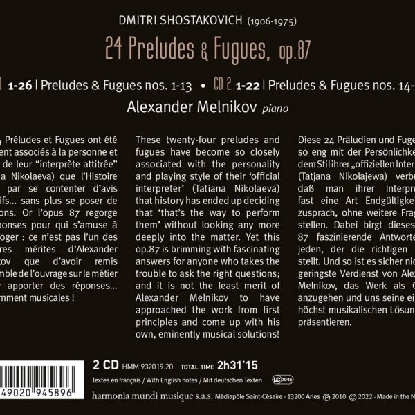 SHOSTAKOVICH/MELNIKOV – 24 PRELUDES & FUGUES CD2