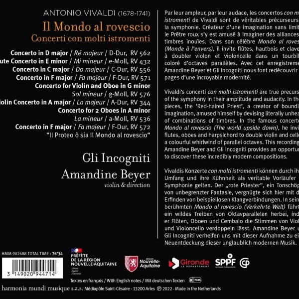 VIVALDI/BEYER – IL MONDO AL ROVESCIO CD