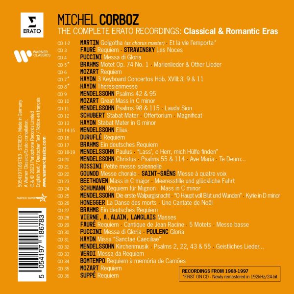 CORBOZ MICHEL – COMPLETE ERATO RECORDINGS CD36