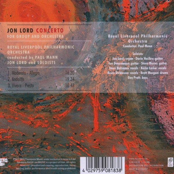 LORD JON – CONCERTO FOR GROUP AND ORCHESTRA CD