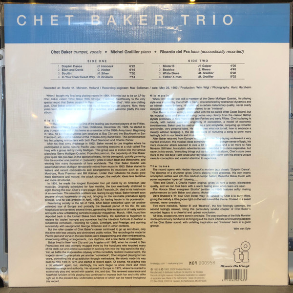 BAKER CHET – MR.B ltd red vinyl LP