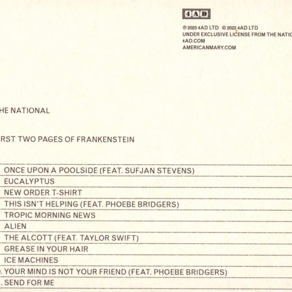 NATIONAL – FIRST TWO PAGES OF FRANKENSTEIN CD