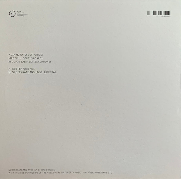 ALVA NOTO FEAT. MARTIN L. GORE & WILLIAM BASKINSKI – SUBTERRANEANS Vinyl, 12″, 45 RPM, EP
