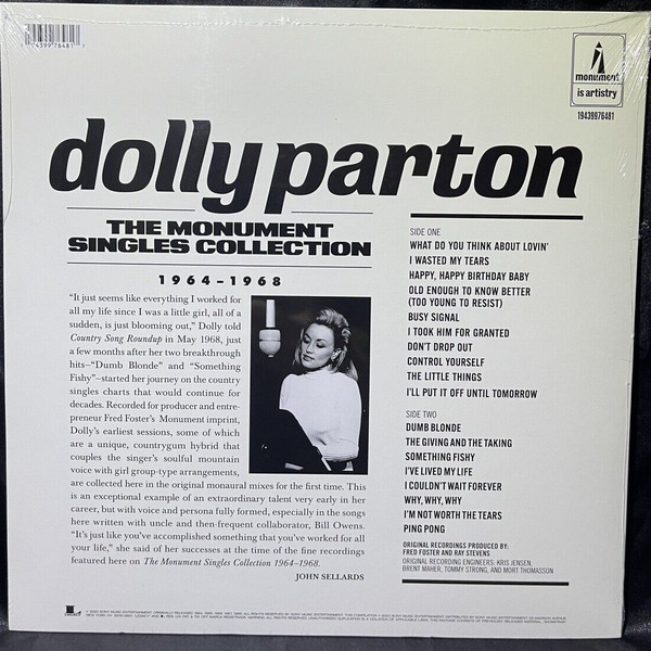 PARTON DOLLY – MONUMENT SINGLES COLLECTION RSD 2023 LP