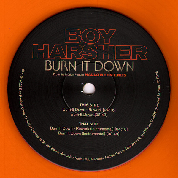 BOY HARSHER – BURN IT DOWN pumpkin orange vinyl 12”EP