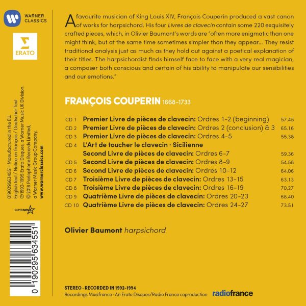 BAUMONT OLIVER – COUPERIN COMPLETE WORKS FOR HARPSICHORD 10CD BOX