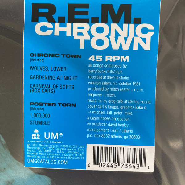R.E.M. – CHRONIC TOWN picture vinyl LP