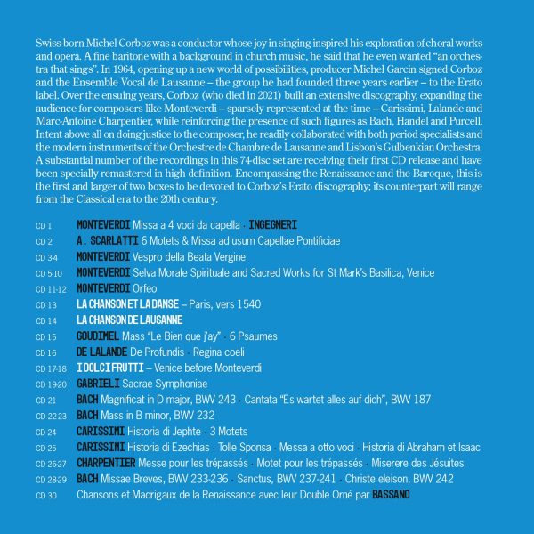 CORBOZ MICHEL – COMPLETE ERATO RECORDINGS: BAROQUE & RENAISSANCE ERA CD74