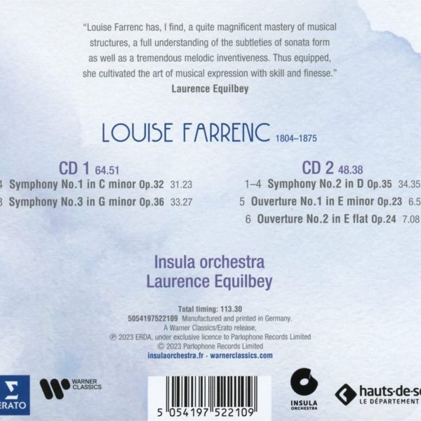 EQUILBEY LAURENCE – LOUISE FARRENC SYMPHONIES 1-3 CD