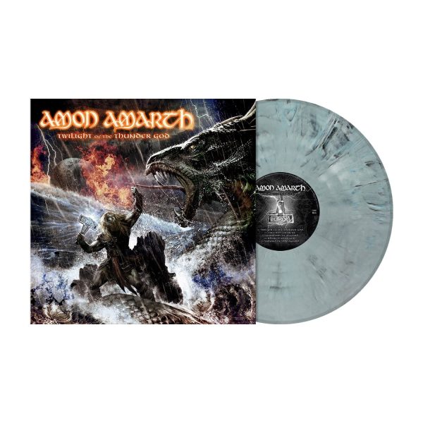 AMON AMARTH – TWILIGHT OF THE THUNDER GOD grey blue marbeled vinyl LP