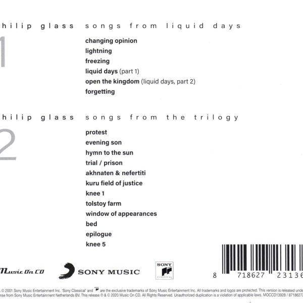 GLASS PHILIP – SONGS CD2