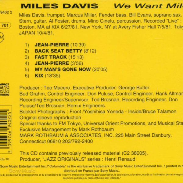 DAVIS MILES – WE WANT MILES CD