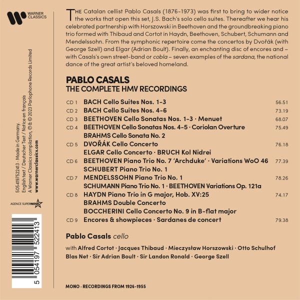 CASALS PABLO – COMPLETE HMV RECORDINGS 1926-1955 CD9