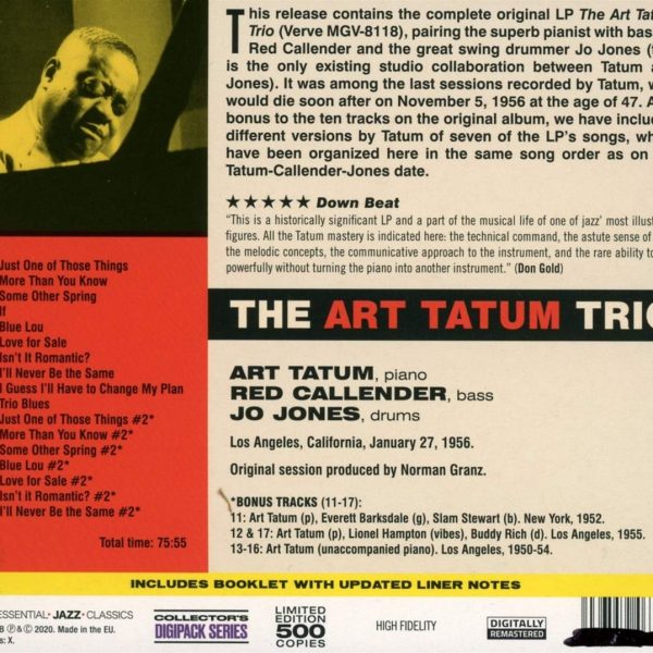 TATUM ART – PRESENTING THE ART TATUM TRIO CD