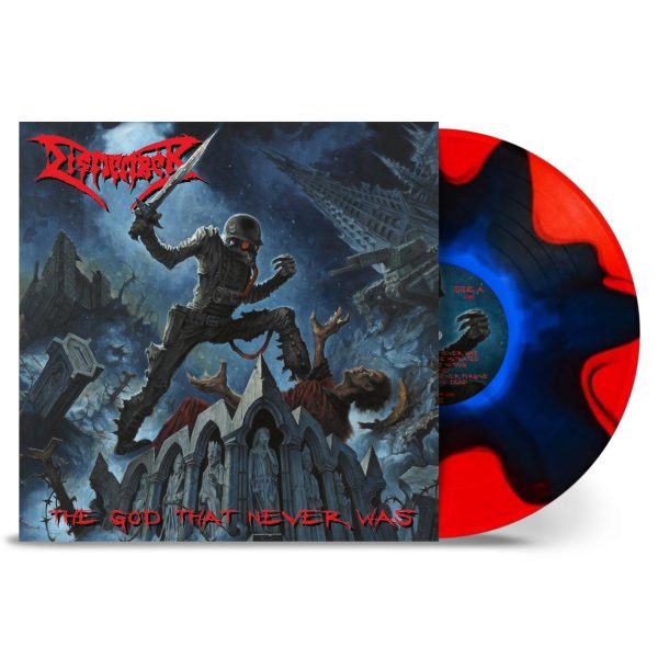 DISMEMBER – GOD THAT NEVER WAS blue in red split vinyl LP