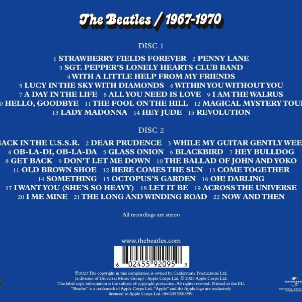 BEATLES – 1967 – 1970 BLUE ALBUM reissues 2023 CD2