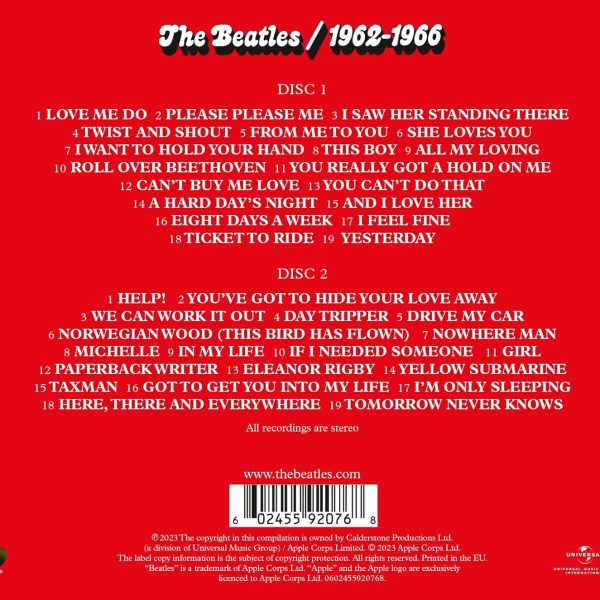 BEATLES – 1962 – 1966 RED ALBUM reissues 2023 CD2