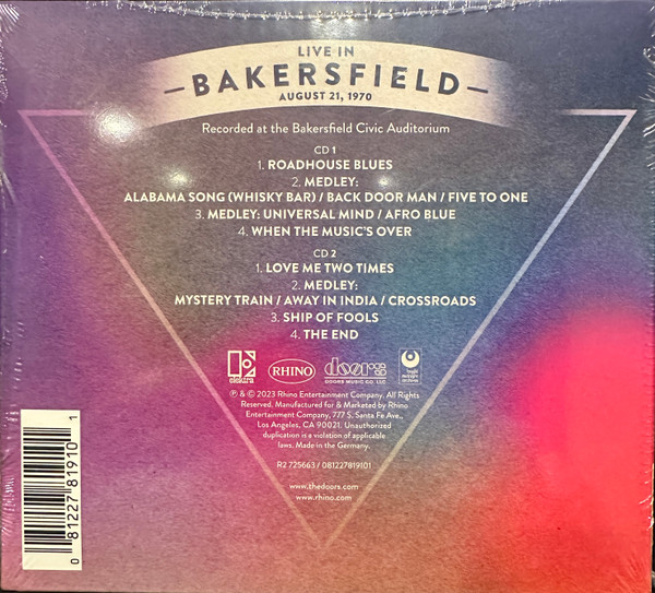 DOORS – LIVE IN BAKERSFIELD 1970 RSD BLACK FRIDAY 2023 CD2