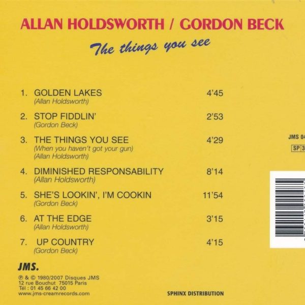 HOLDSWORTH ALLAN/GORDON BECK – THINGS YOU SEE CD