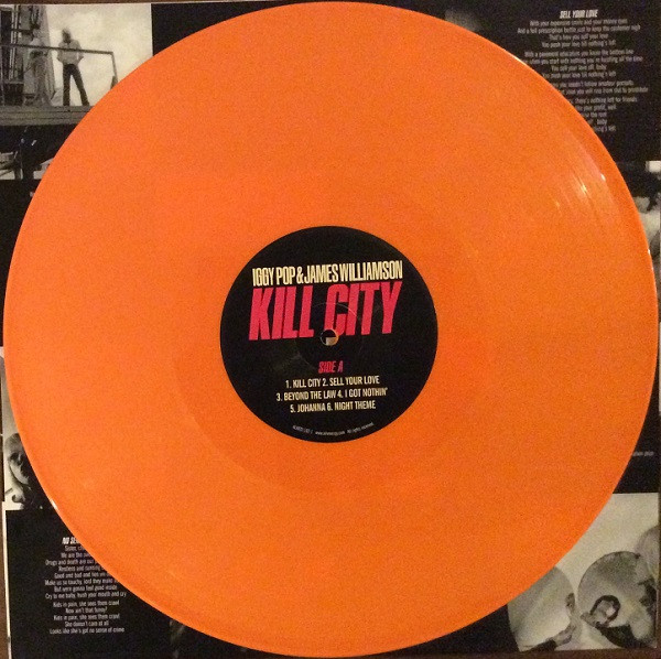 IGGY POP & JAMES WILLIAMSON – KILL CITY orange vinyl LP