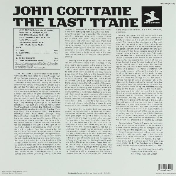 COLTRANE JOHN – LAST TRANE LP