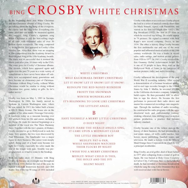 CROSBY BING – WHITE CHRISTMAS white vinyl LP