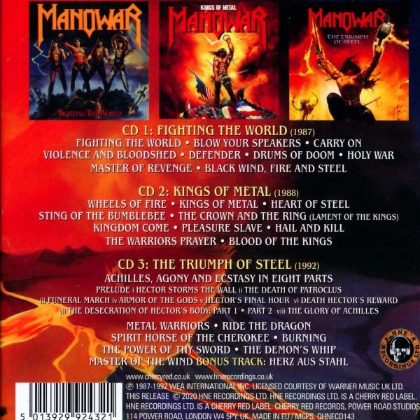 MANOWAR – BLACK WIND, FIRE & STEEL ATLANTIC ALBUMS 87-92 CD3