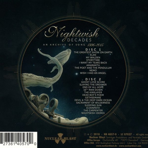 NIGHTWISH – DECADES BEST OF1996-2015 digi CD