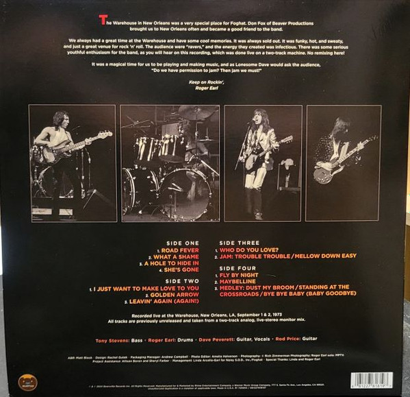 FOGHAT – PERMISSION TO JAM: LIVE IN NEW ORLEANS 1973 RSD 2024 LP2