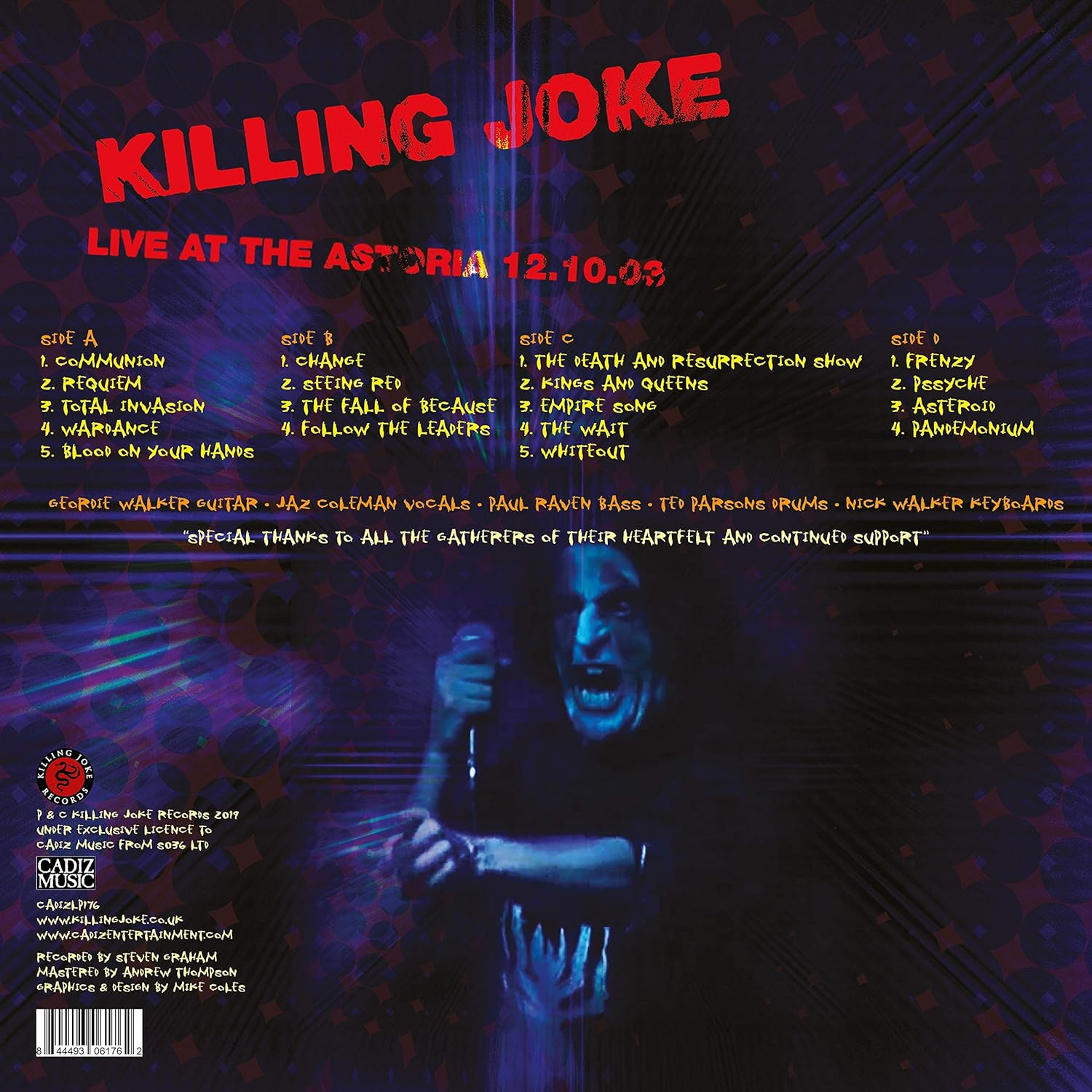 KILLING JOKE – MALICIOUS DAMAGE- LIVE AT THE ASTORIA blue vinyl LP2